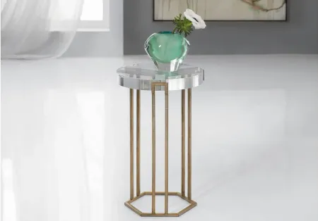 Melange Grove Round End Table in Gold by Hooker Furniture