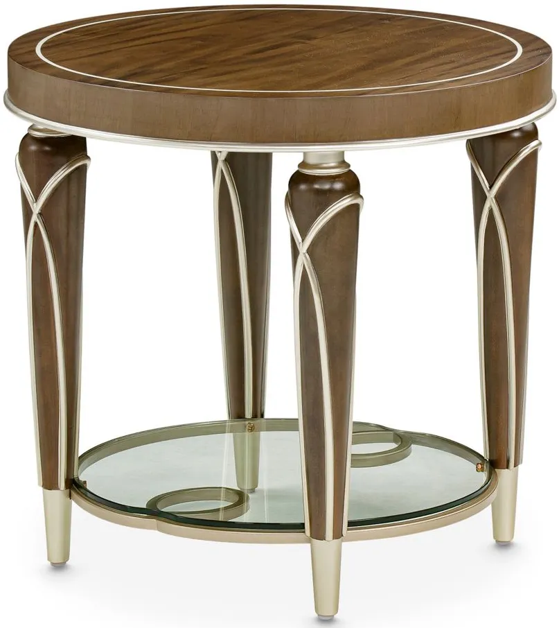 Villa Cherie End Table in Hazelnut by Amini Innovation