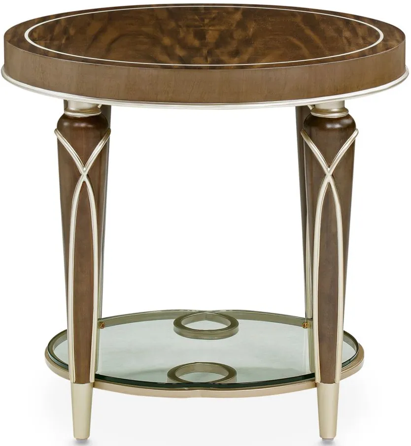 Villa Cherie End Table in Brown by Amini Innovation