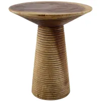 Duma Trembesi Side End Table in Natural by New Pacific Direct