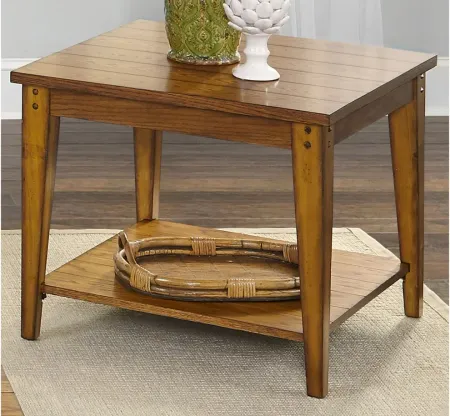 Lake House Square End Table in Medium Brown by Liberty Furniture