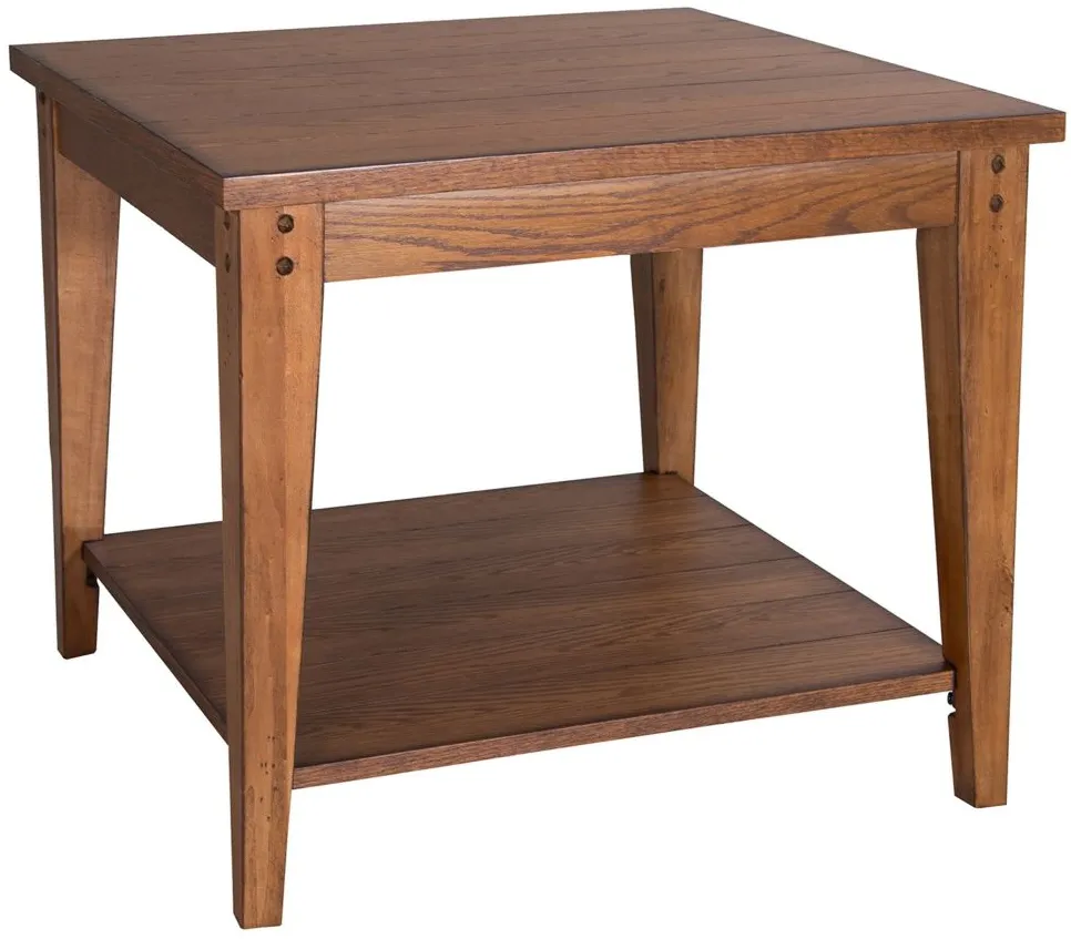 Lake House Square End Table in Medium Brown by Liberty Furniture