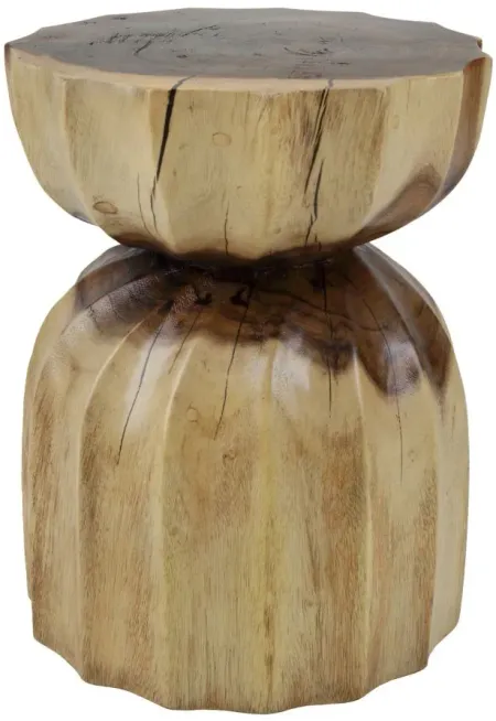 Aida Trembesi Side End Table in Natural by New Pacific Direct