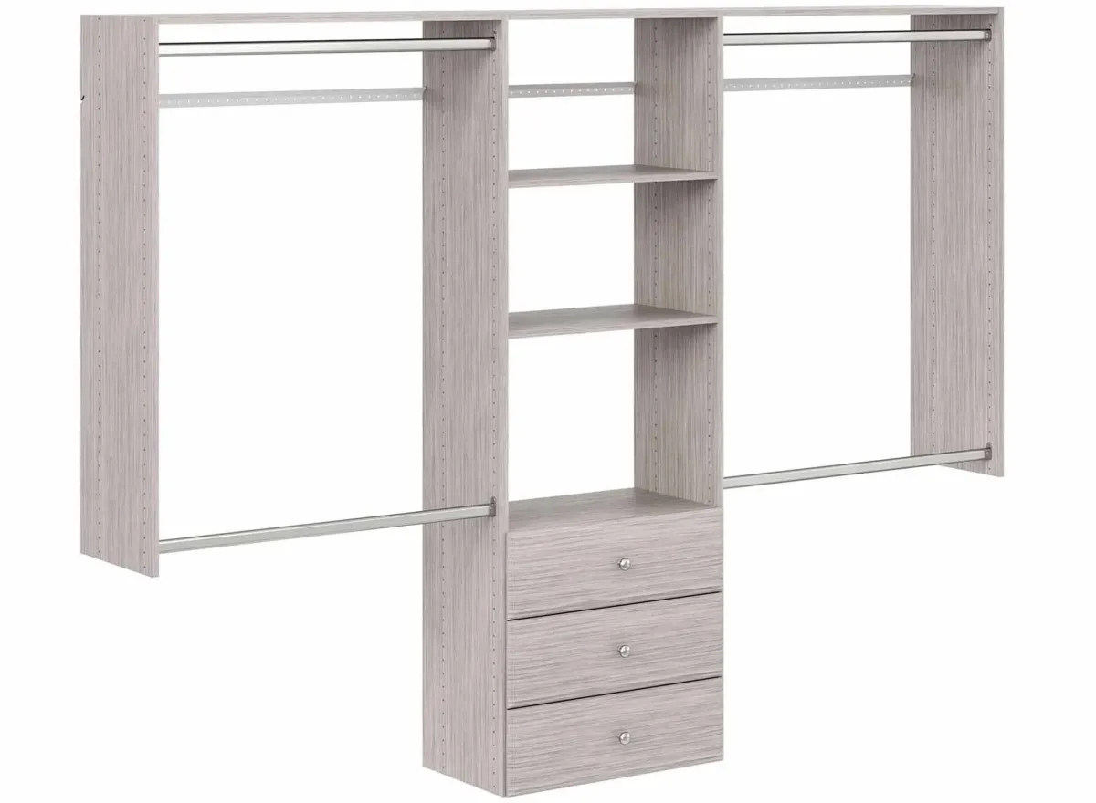 Allen Deluxe Pro Closet Kit with Drawers in Weathered Gray by Easy Track