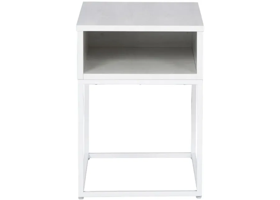 Deznee End Table in White by Ashley Express