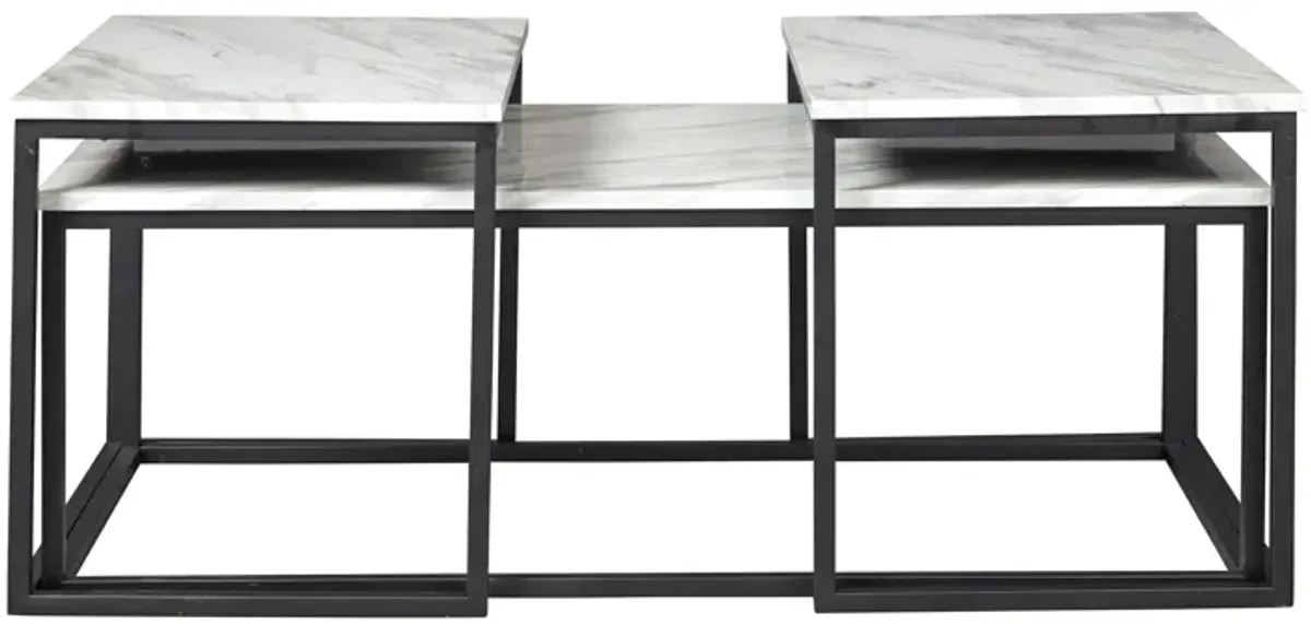 Donnesta Table- Set of 3 in Gray/Black by Ashley Express