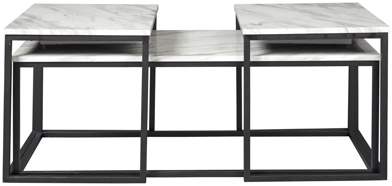 Donnesta Table- Set of 3 in Gray/Black by Ashley Express