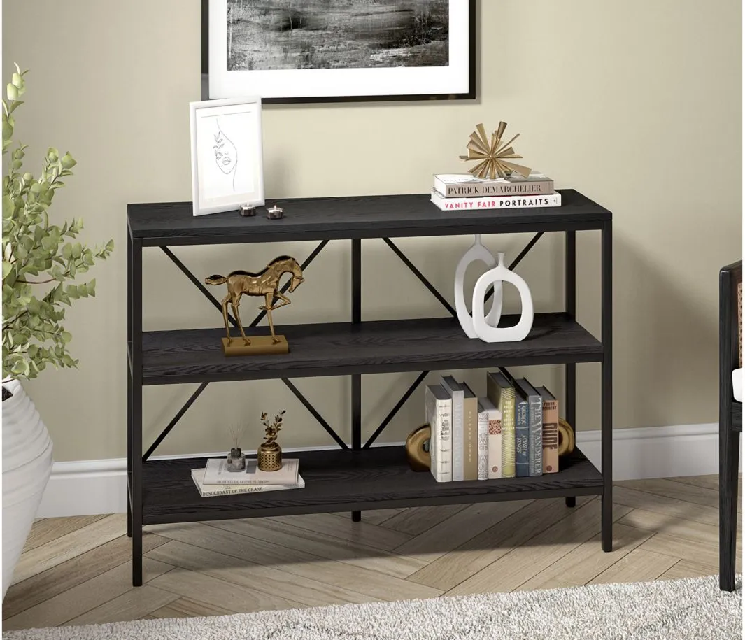 Kira Console Table in Blackened Bronze/Black Grain by Hudson & Canal