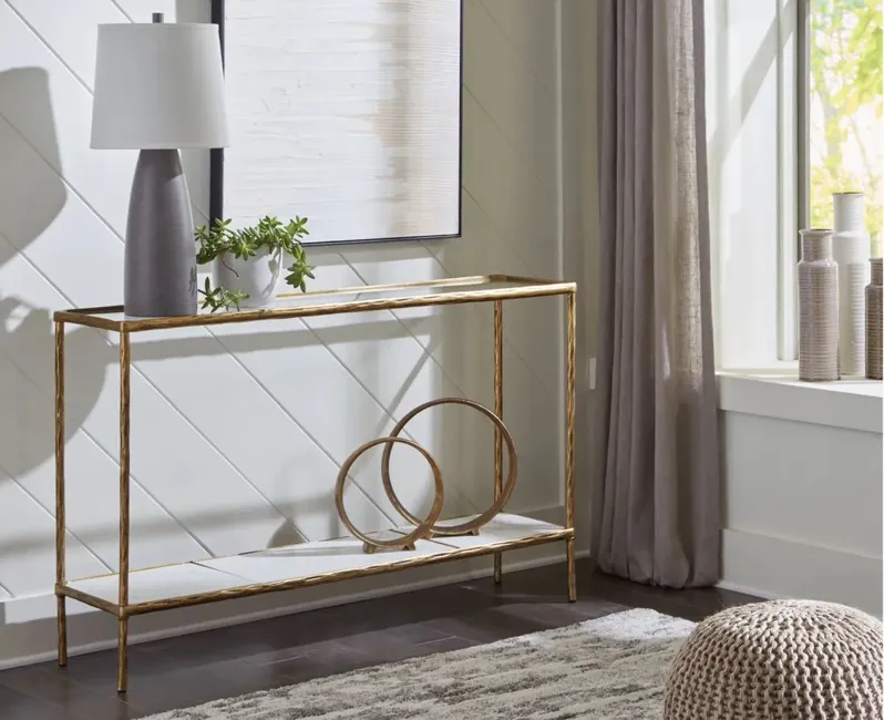 Ryandale Console Table in Antique Brass Finish by Ashley Express