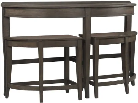 Blakely Sofa Table w/ Stools in Sable by Aspen Home