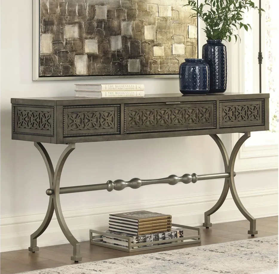 Quinnland Sofa Table in Antique Black by Ashley Express