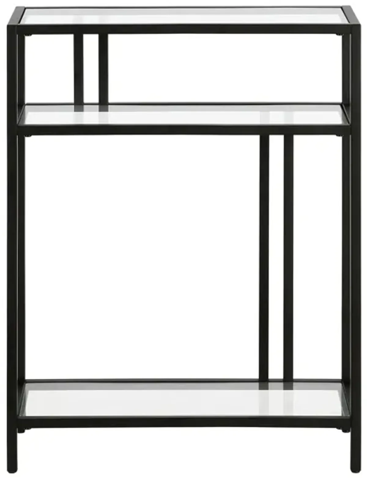 Lee 22" Console Table with Glass Shelves in Blackened Bronze by Hudson & Canal