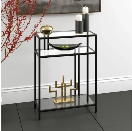 Lee 22" Console Table with Glass Shelves in Blackened Bronze by Hudson & Canal