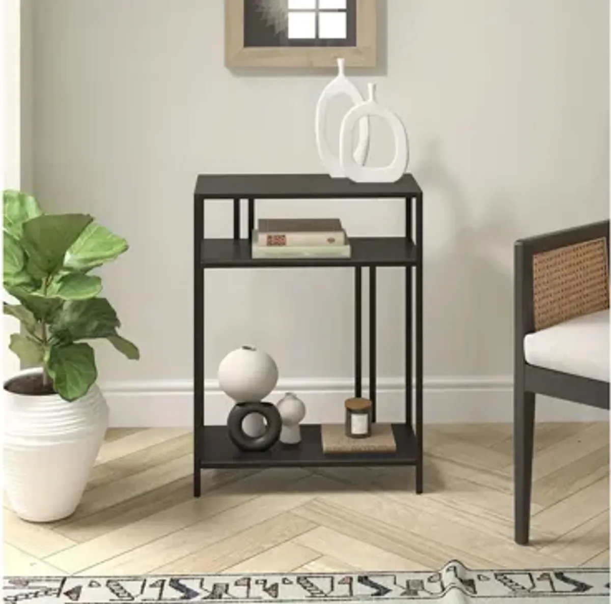 Lee 22" Console Table with Metal Shelves