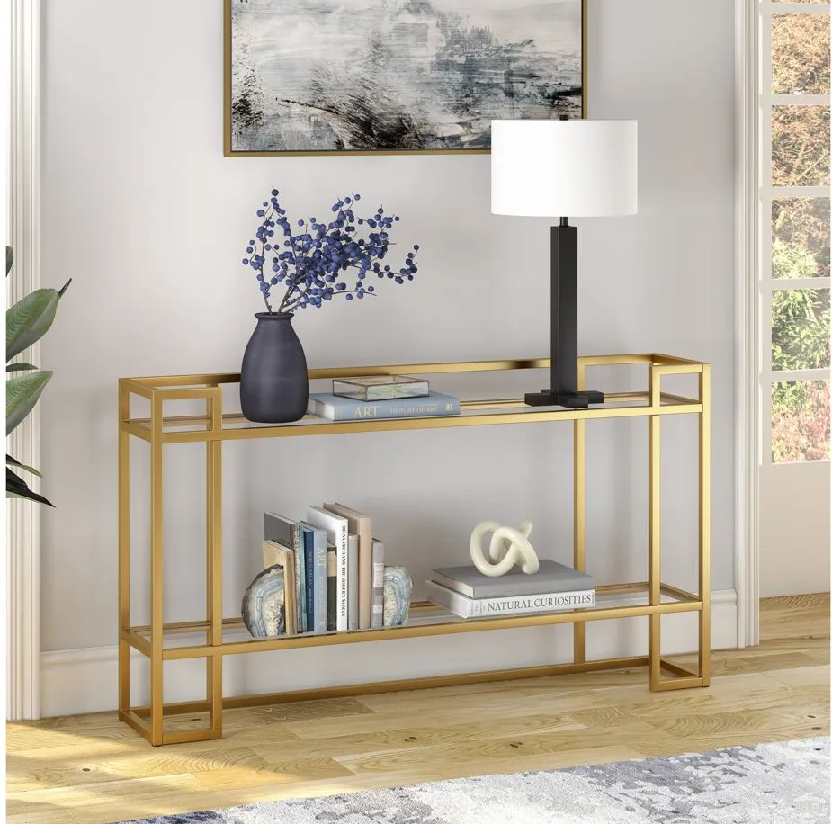 Macy Console Table in Brass by Hudson & Canal