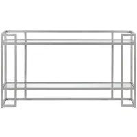 Macy Silver Console Table in Silver by Hudson & Canal