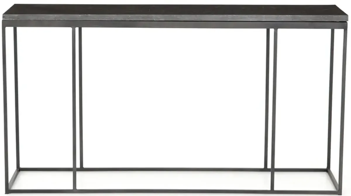 Hughes Rectangular Console Table in Bluestone/Gunmetal by Four Hands