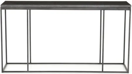 Hughes Rectangular Console Table in Bluestone/Gunmetal by Four Hands