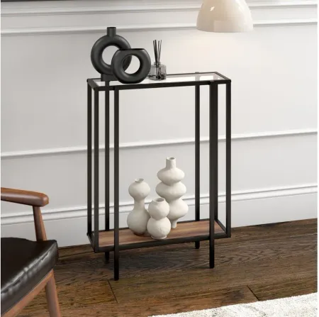 Fable 22" Console Table with Rustic Oak Shelf in Blackened Bronze/Rustic Oak by Hudson & Canal