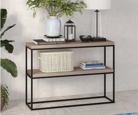 Edna Brook Console Table in Antiqued Gray Oak by Hudson & Canal