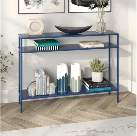 Owen 42" Console Table with Metal Shelves in Mykonos Blue by Hudson & Canal
