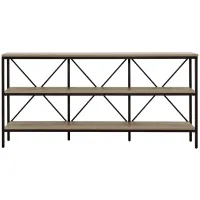 Kira Lane Console Table in Blackened Bronze/Antiqued Gray Oak by Hudson & Canal
