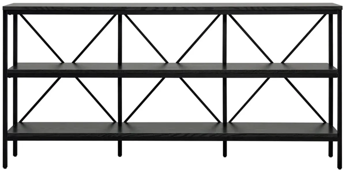 Kira Lane Console Table in Blackened Bronze/Black Grain by Hudson & Canal