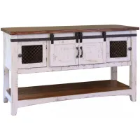 Pueblo White Rectangular Console Table in White by International Furniture Direct