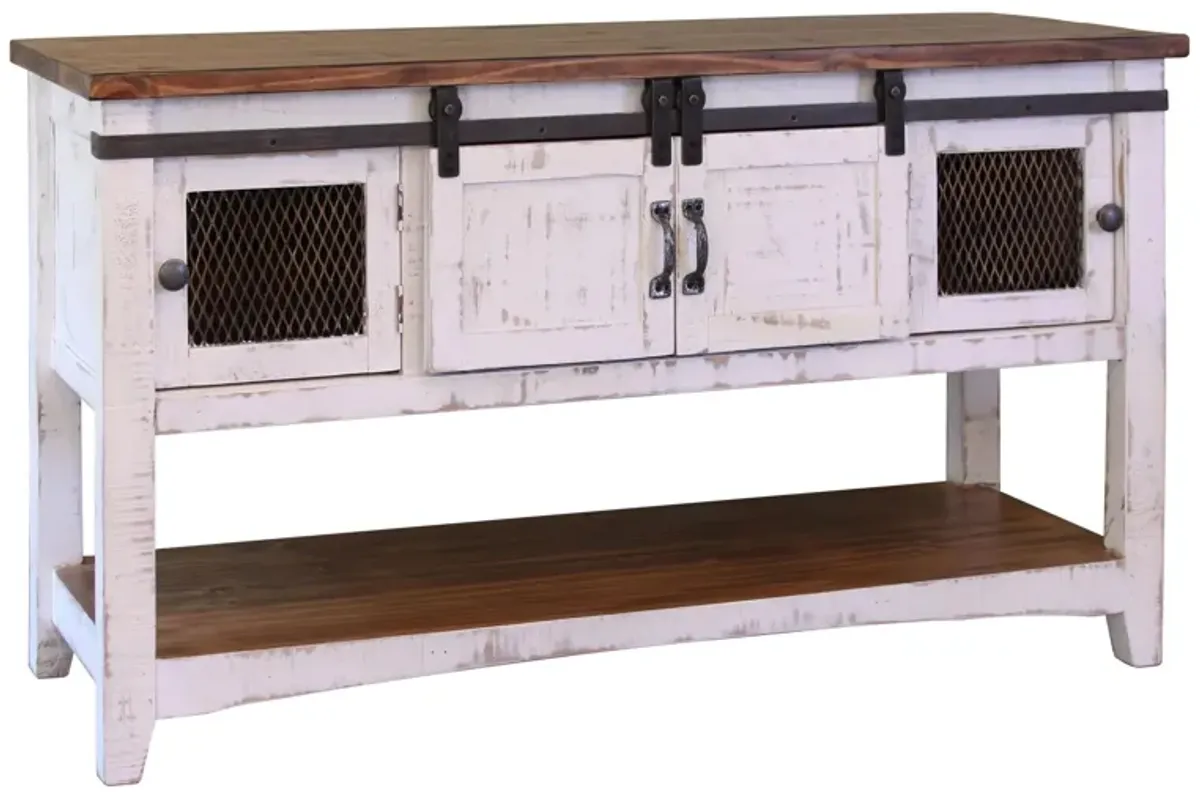 Pueblo White Rectangular Console Table