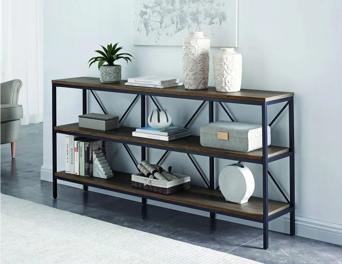 Kira Lane Console Table in Blackened Bronze/Alder Brown by Hudson & Canal