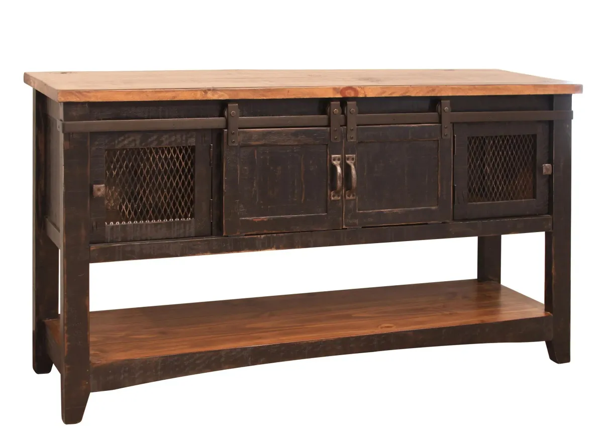 Pueblo Console Table in Distressed Black by International Furniture Direct