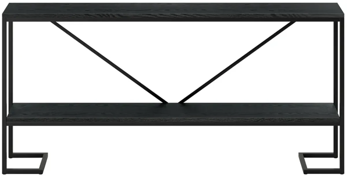 Phoebe Lane Console Table in Blackened Bronze/Black Grain by Hudson & Canal