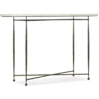 Commerce & Market Console Table in Bronze metal base with natural bone inlay top by Hooker Furniture