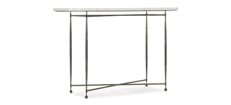 Commerce & Market Console Table in Bronze metal base with natural bone inlay top by Hooker Furniture