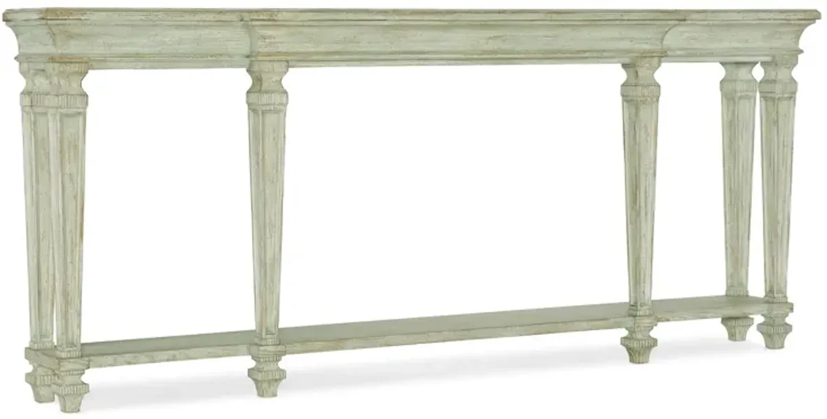 Traditions Console Table in Pistachio, a muted accent finish with a subtle green hue by Hooker Furniture