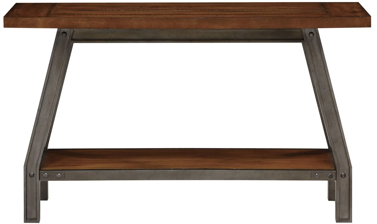 Dayton Sofa Table in 2-tone finish (Rustic brown & gunmetal) by Homelegance