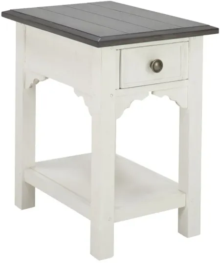 Malia Rectangular Chairside Table in Feathered White/Rich Charcoal by Riverside Furniture