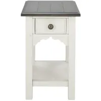 Malia Rectangular Chairside Table in Feathered White/Rich Charcoal by Riverside Furniture