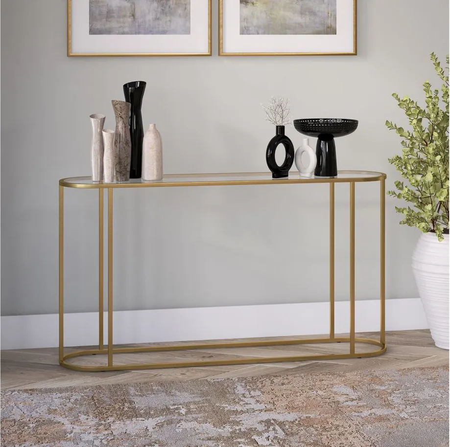 Santana 54" Console Table in Brass by Hudson & Canal