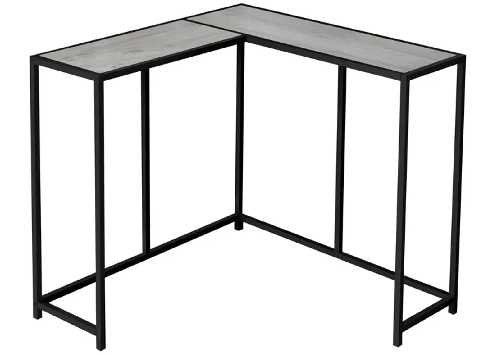 Sanza L-Shaped Console Table in Gray by Monarch Specialties