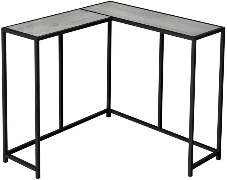 Sanza L-Shaped Console Table in Gray by Monarch Specialties