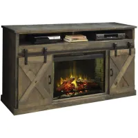 Farmhouse 66" Fireplace TV Console in Barnwood by Legends Furniture