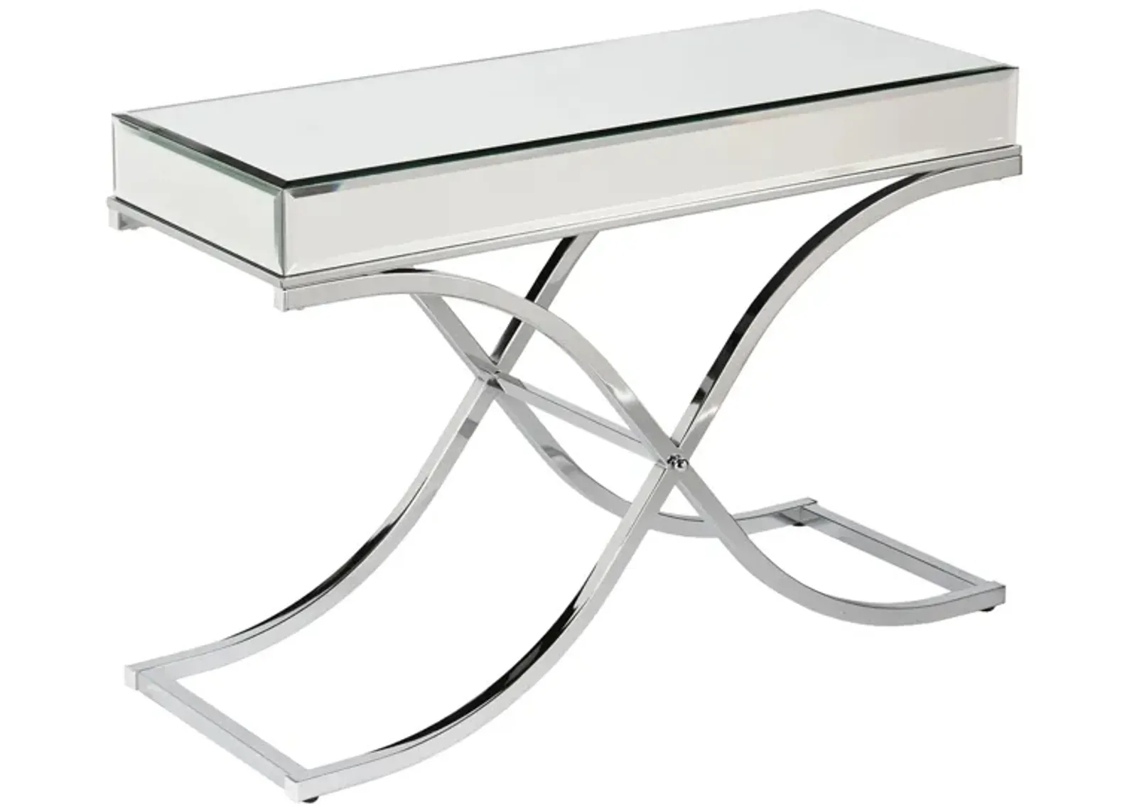 Farrell Chrome/Mirror Console Table in Silver by SEI Furniture