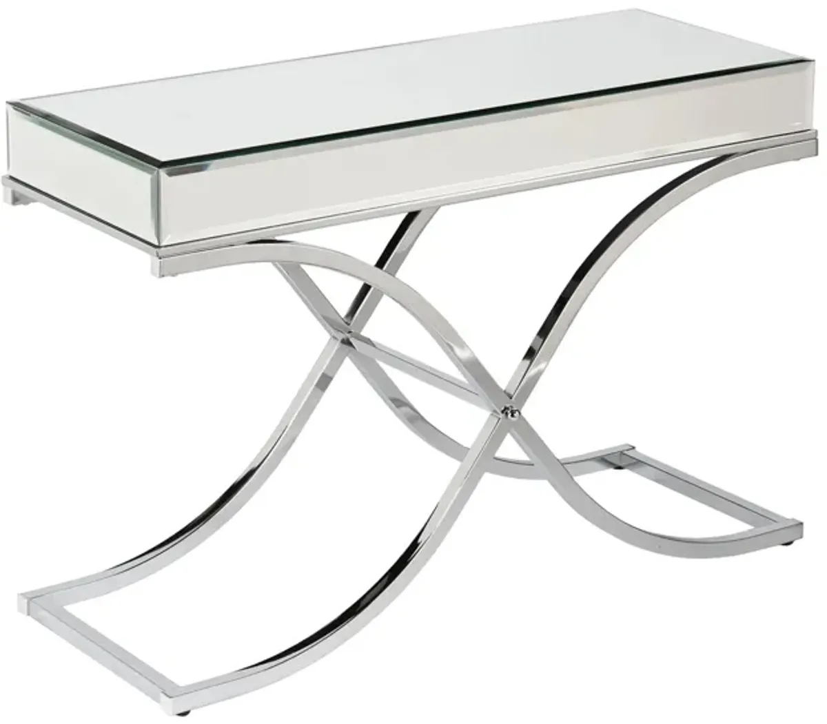 Farrell Chrome/Mirror Console Table in Silver by SEI Furniture