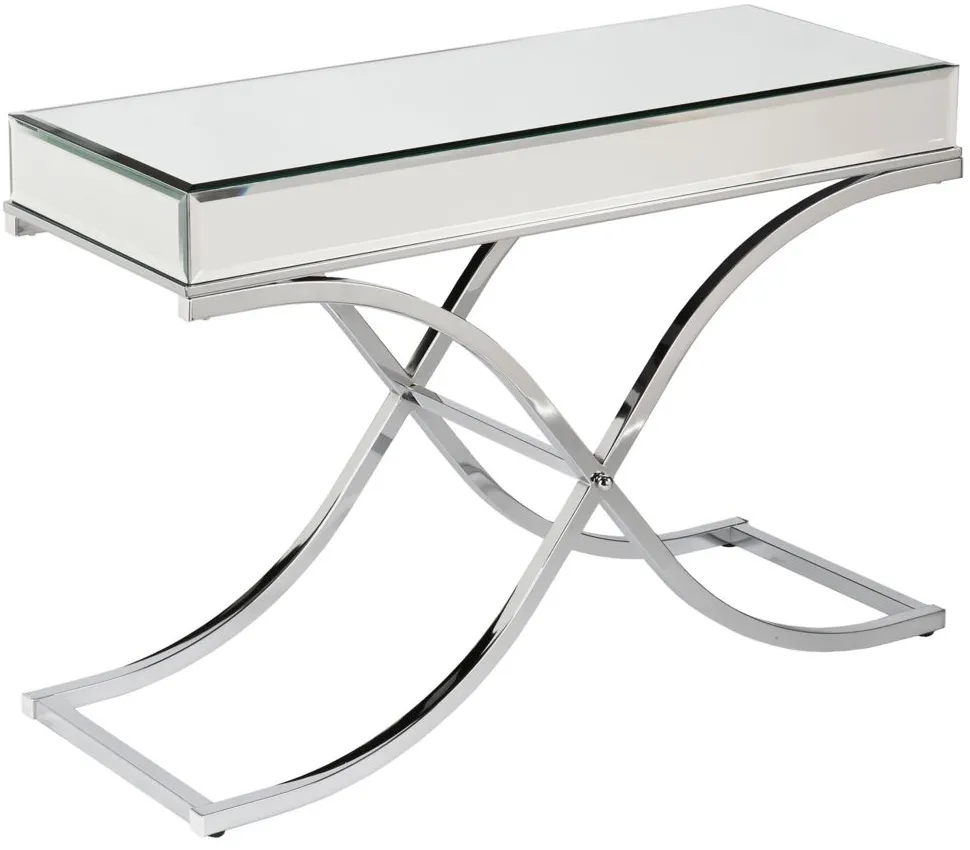 Farrell Chrome/Mirror Console Table in Silver by SEI Furniture
