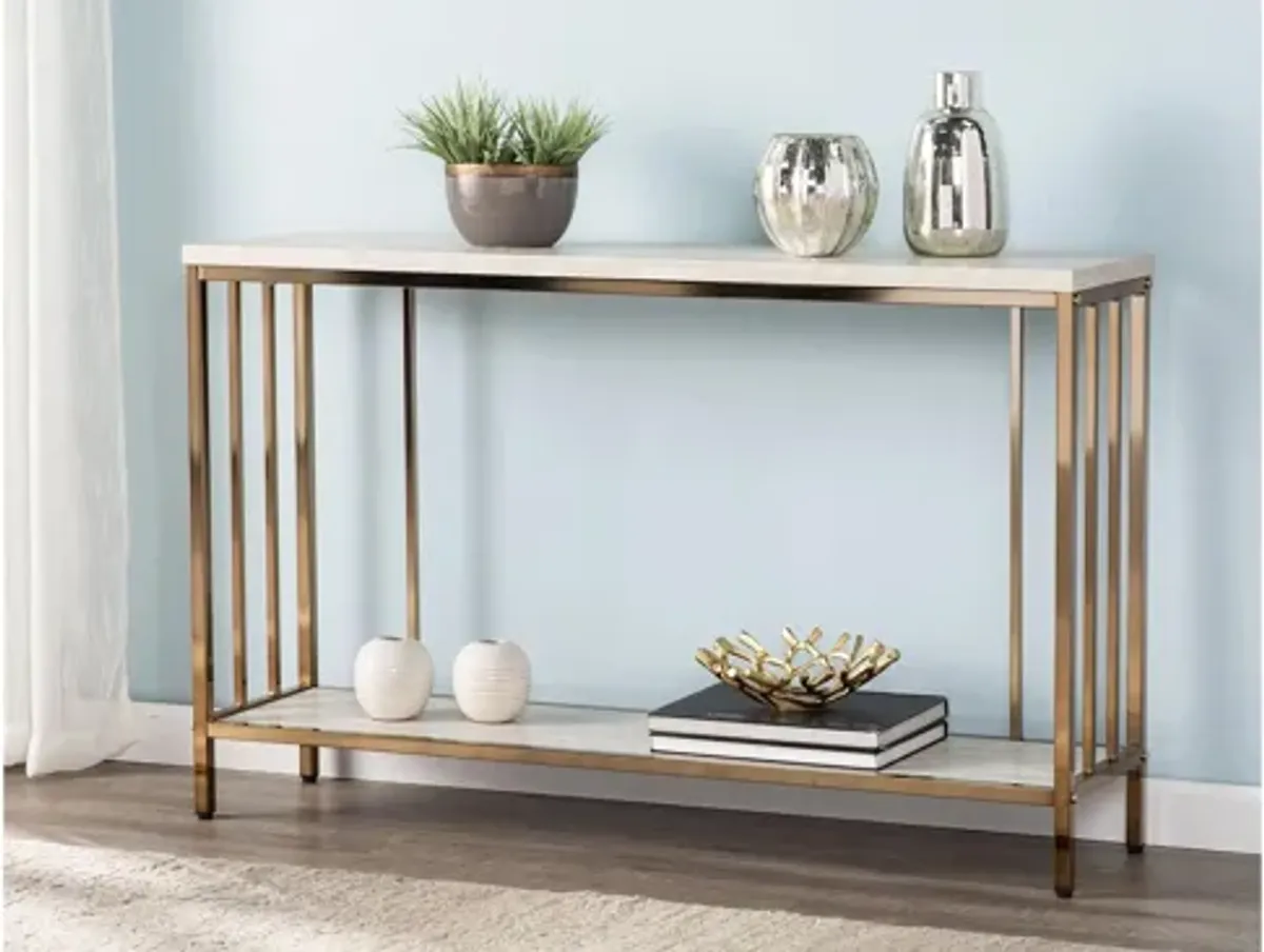 Hely Faux Marble Console Table