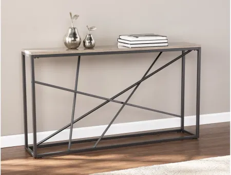 Edenbridge Faux Marble Console Table in Gray by SEI Furniture