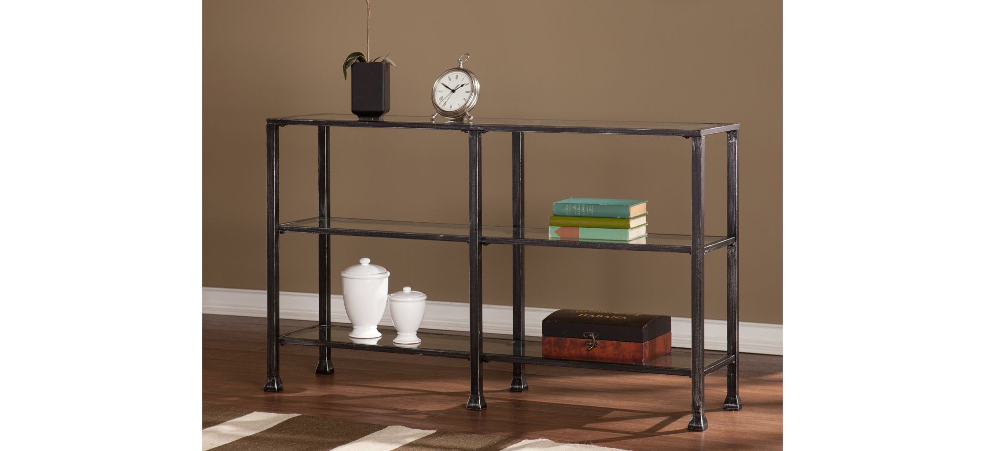 Verona 3-Tier Console Table in Black by SEI Furniture