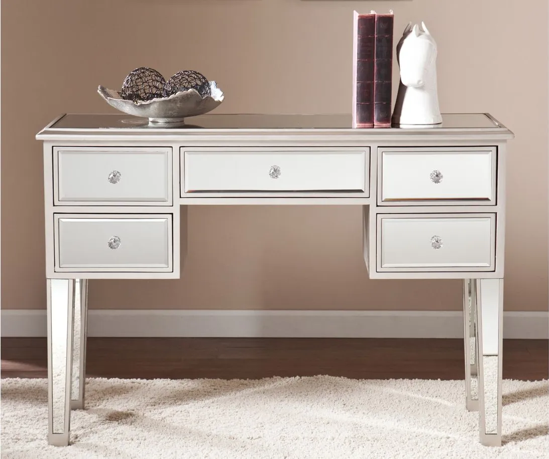 Halsey Mirrored Console Table in Silver by SEI Furniture