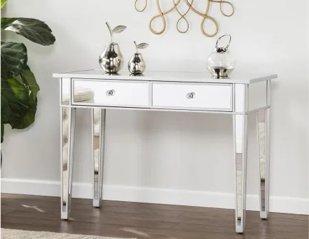 Halsey Mirrored Two-Drawer Console Table in Silver by SEI Furniture